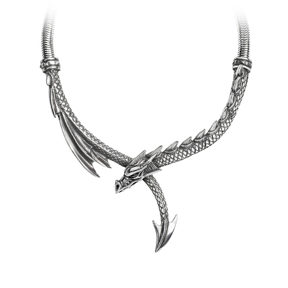 Alchemy Gothic Dragon's Lure Dramatic Necklace Snake Chain P829