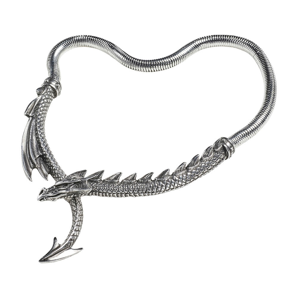 Alchemy Gothic Dragon's Lure Dramatic Necklace Snake Chain P829