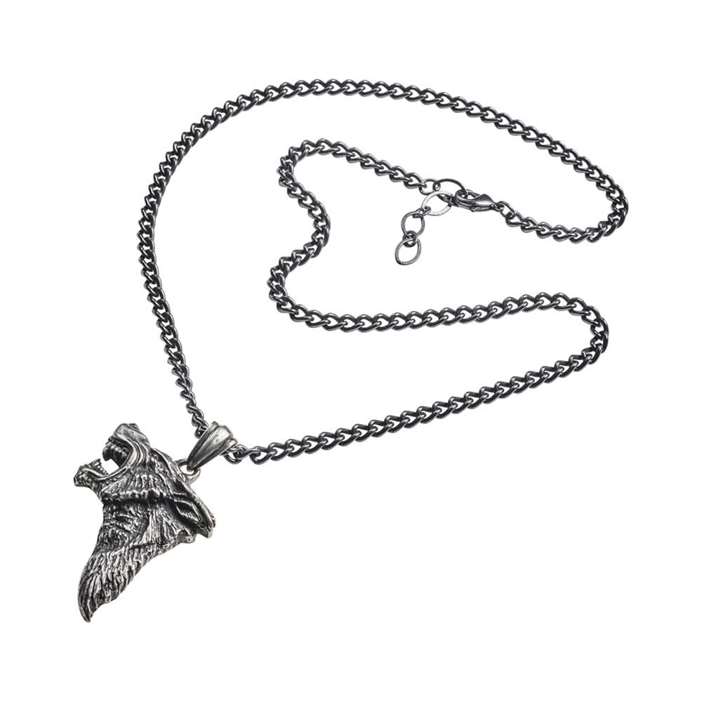 Alchemy Gothic Fierce Snarling Dark Wolf Pendant P833