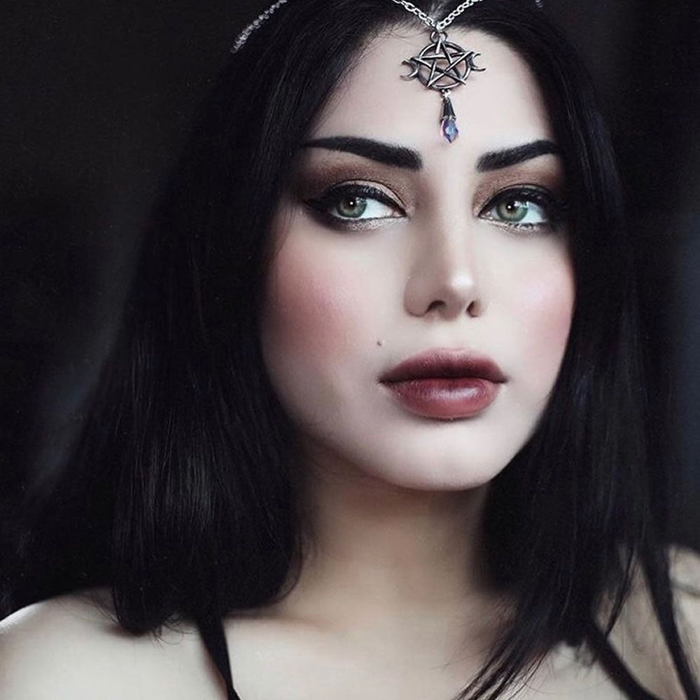 Alchemy Gothic Moon Pentagram Goddess Pendant P845