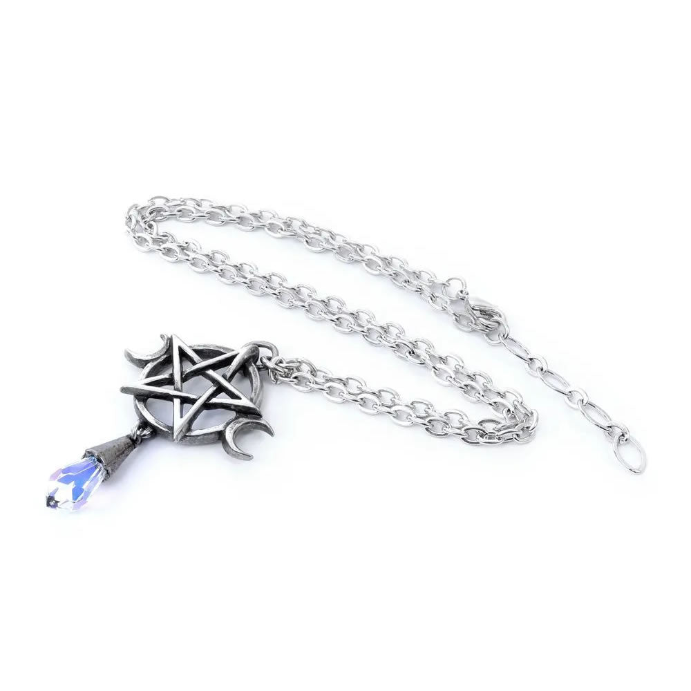 Alchemy Gothic Moon Pentagram Goddess Pendant P845