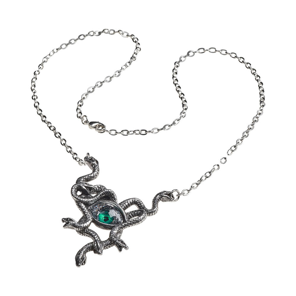 Alchemy Gothic Gorgons Green Eye Stheno Necklace P847