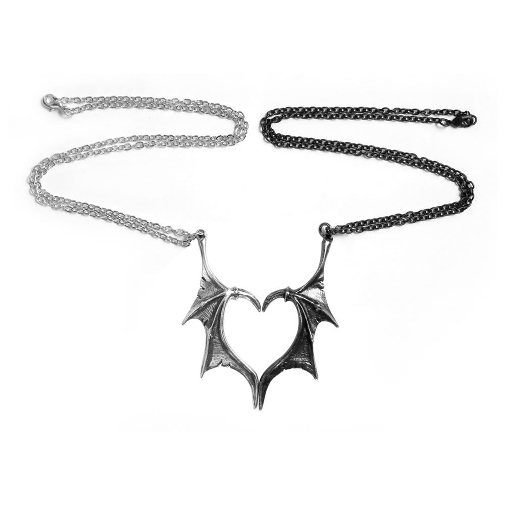 Alchemy Gothic Darkling Heart Pendant 2 in 1 Necklaces P851