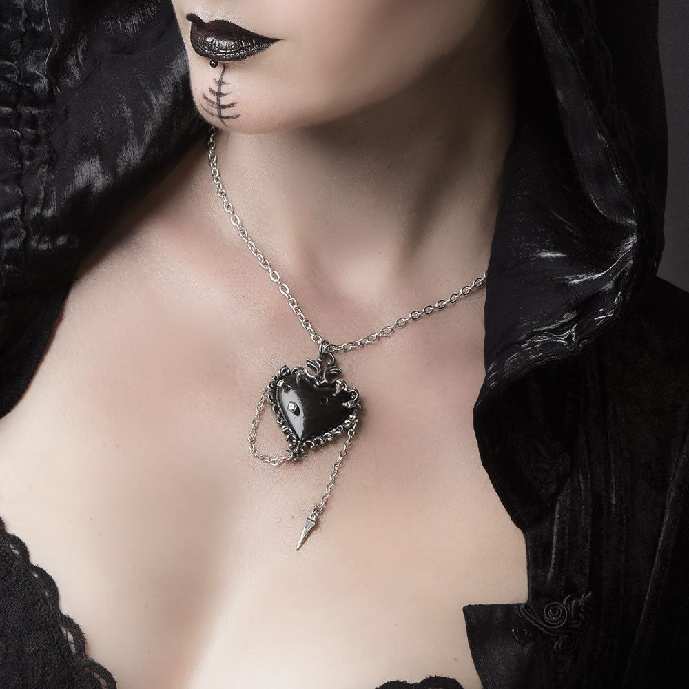 Alchemy Gothic Witches Blackened Heart Stuck w/ Pins P855