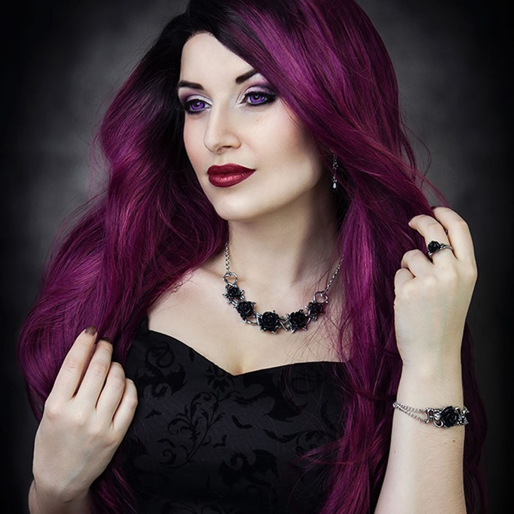 Alchemy Gothic Black Rose Briar Choker P864