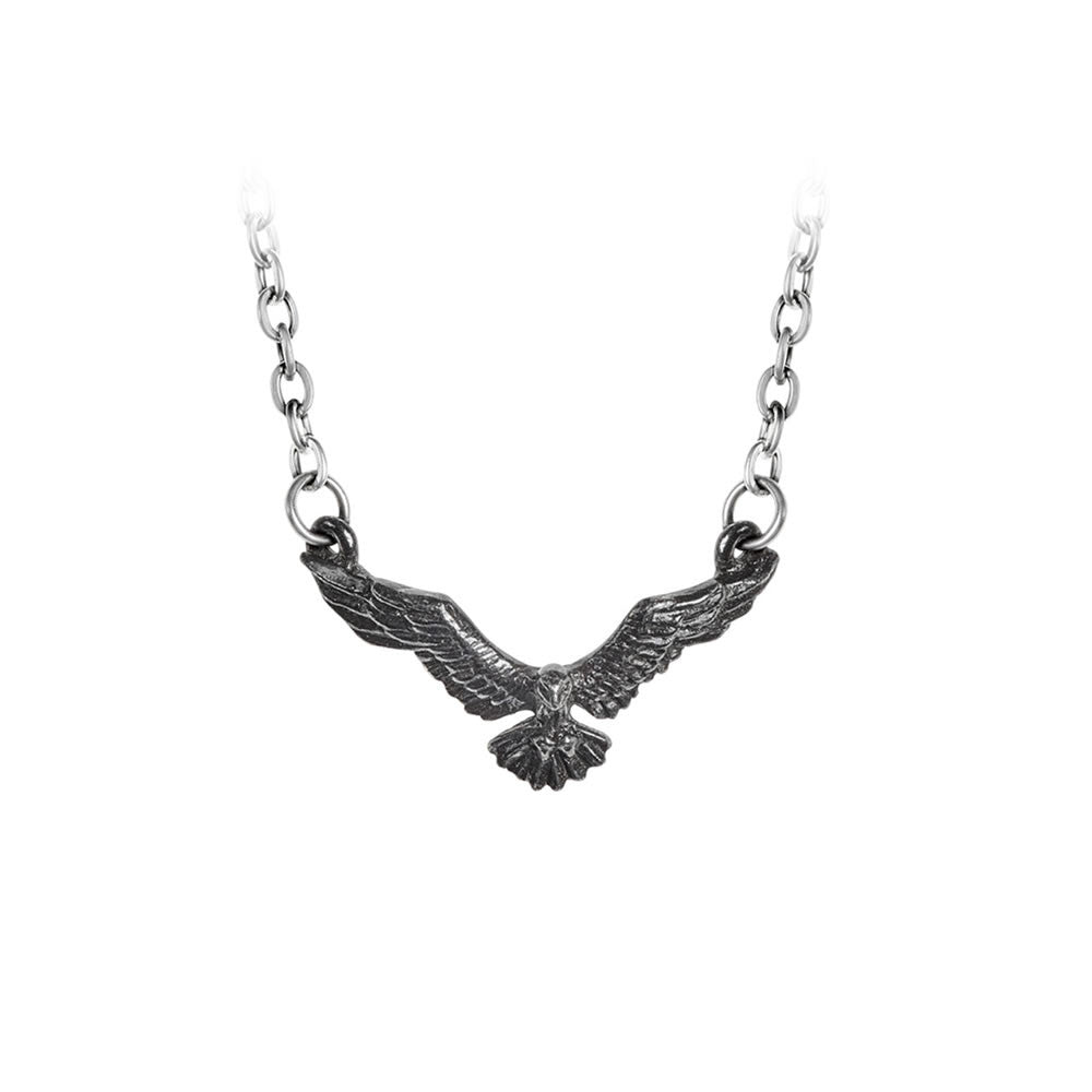 Alchemy Gothic Ravenette Pendant Flying Raven P876