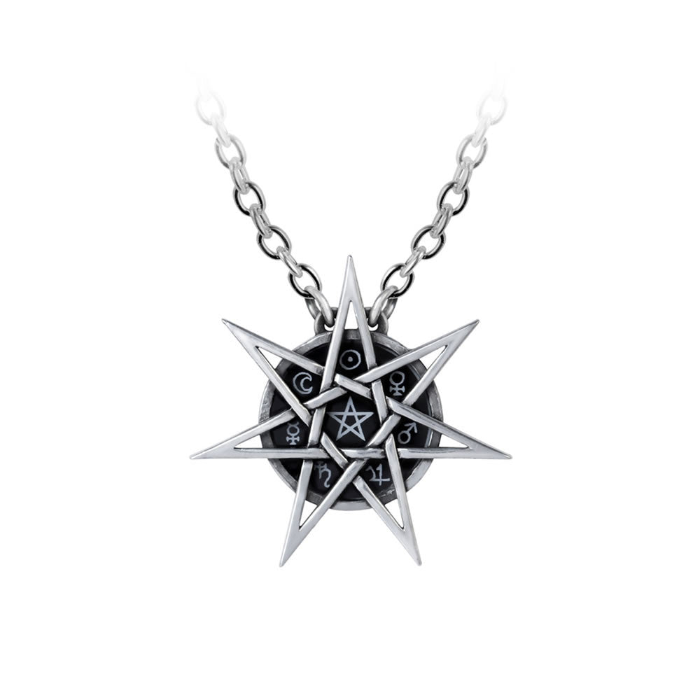 Alchemy Gothic Elven Star Septagram Necklace P878