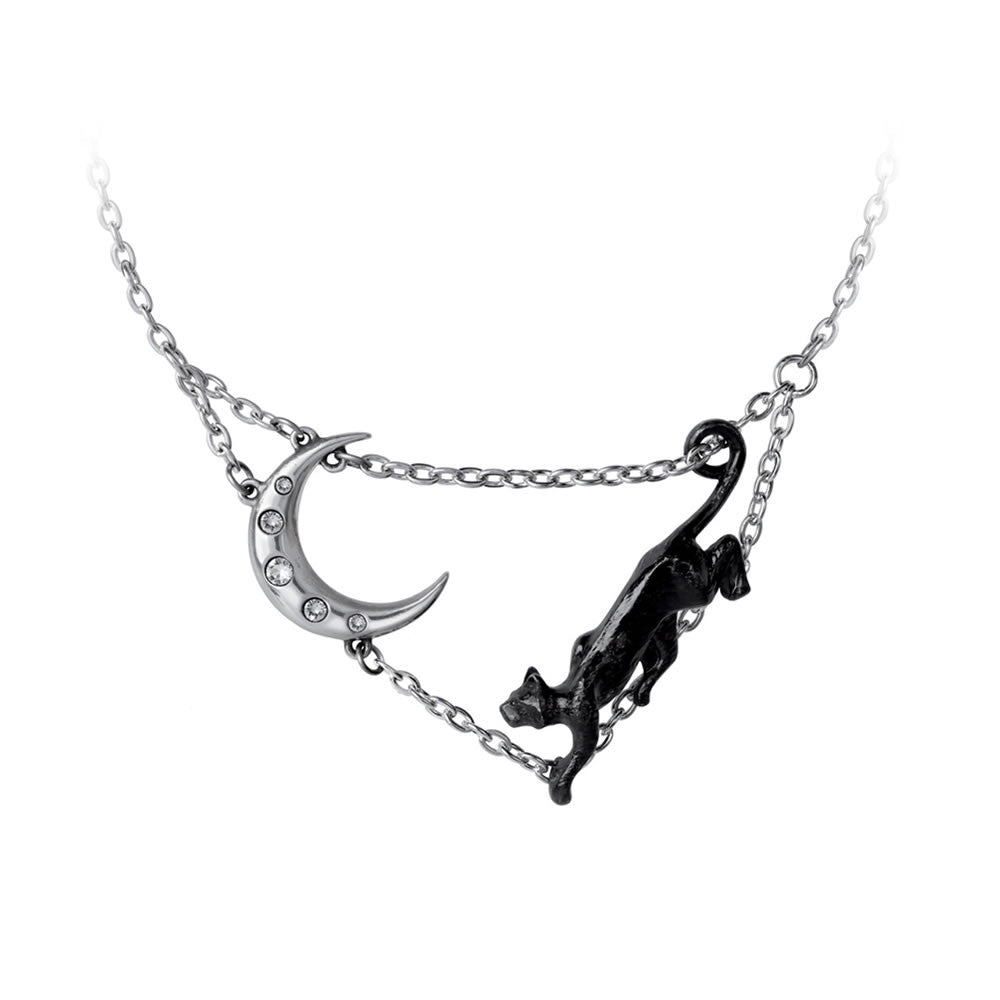 Alchemy Gothic Minnaloushe Yeats Black Cat Necklace P879