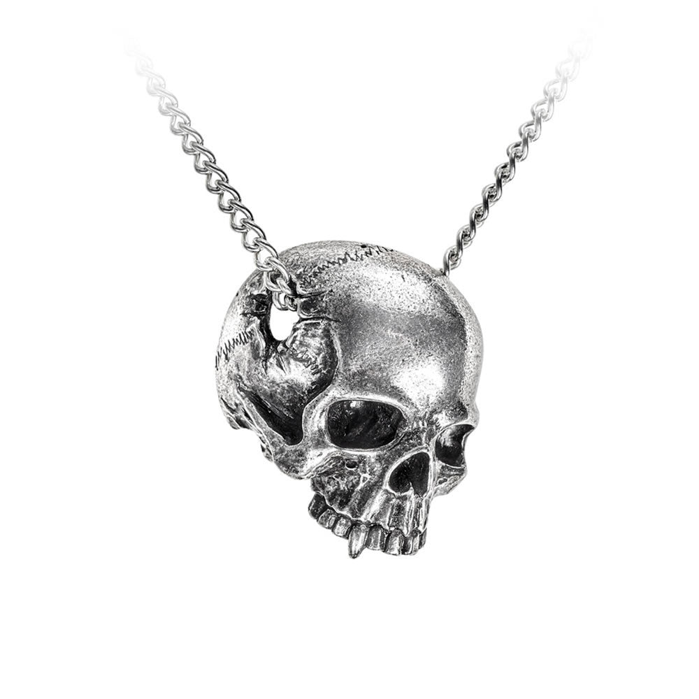 Alchemy Gothic Remains Necklace Crushed Skull Pendant P886