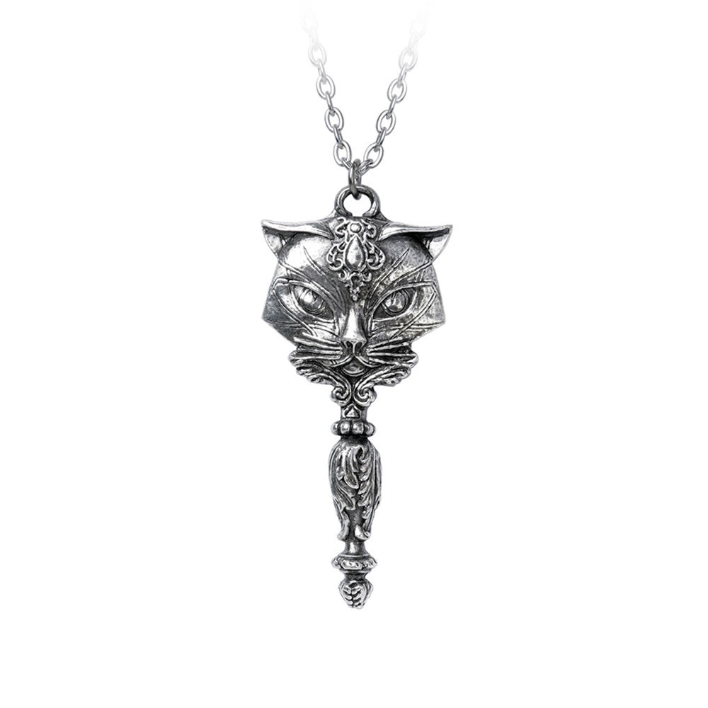 Alchemy Gothic Sacred Cat Vanitas Pendant P889