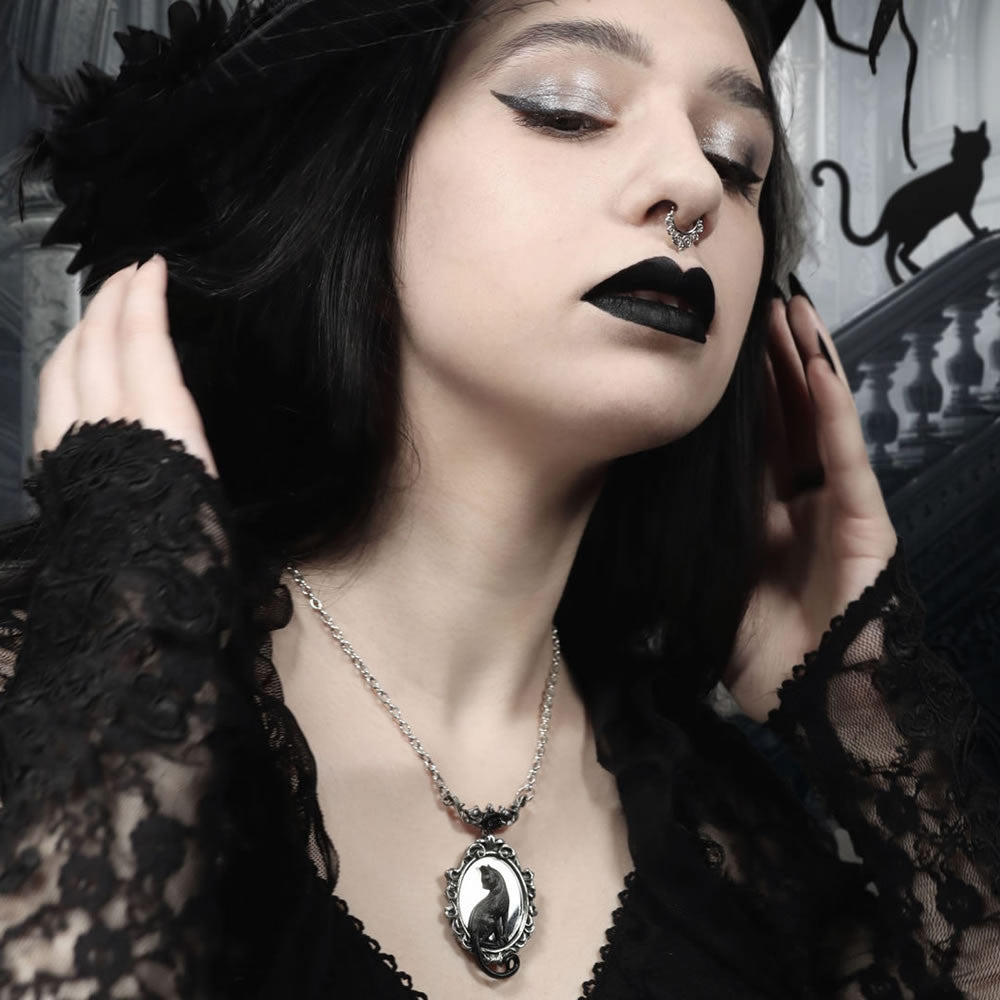 Alchemy Gothic Feline Felicity Cat Pendant P895