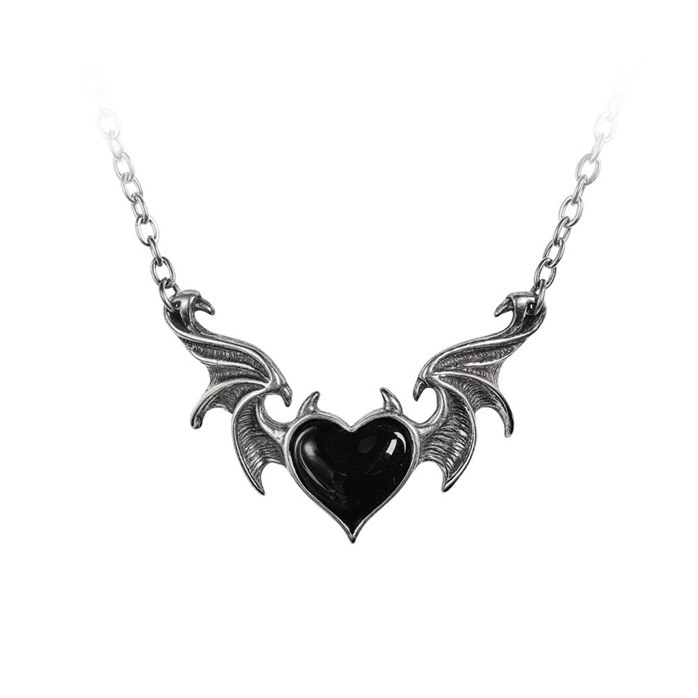 Alchemy Gothic Blacksoul Black Heart Pendant P896