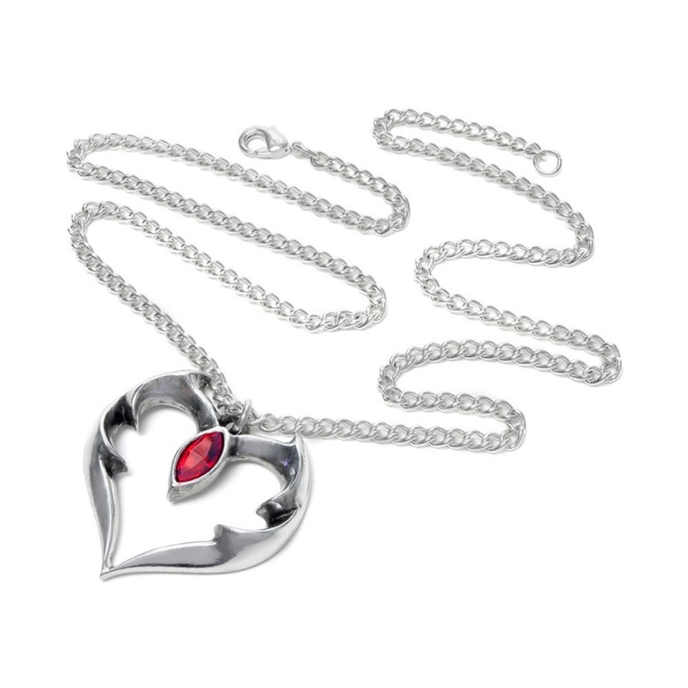 Alchemy Gothic Batheart Heart Red Crystal Pendant P900