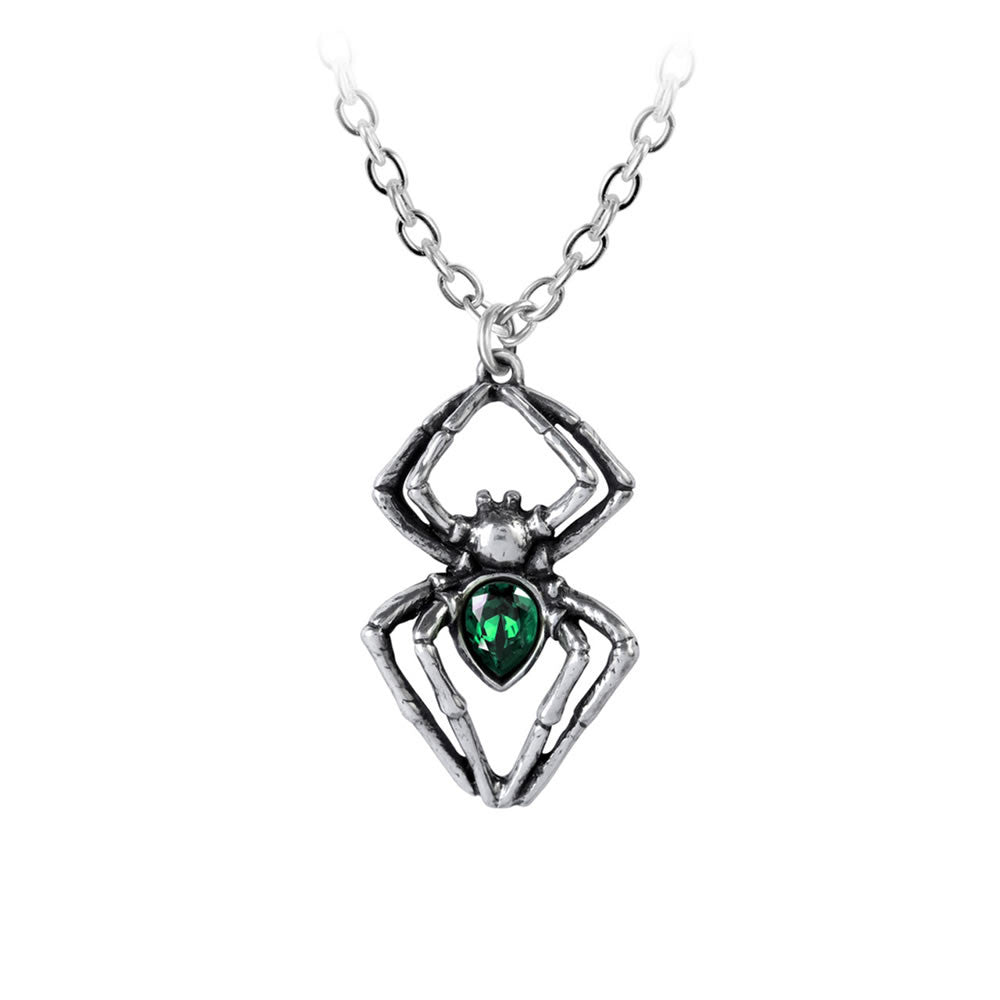 Alchemy Gothic Emerald Spiderling Pendant P904
