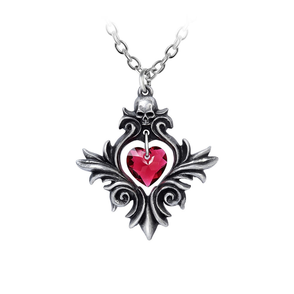 Alchemy Gothic Bouquet of Red Heart Love Pendant P905