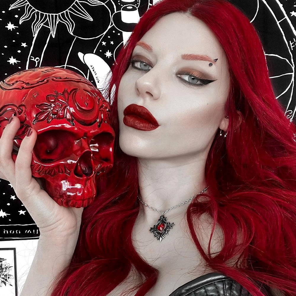Alchemy Gothic Bouquet of Red Heart Love Pendant P905