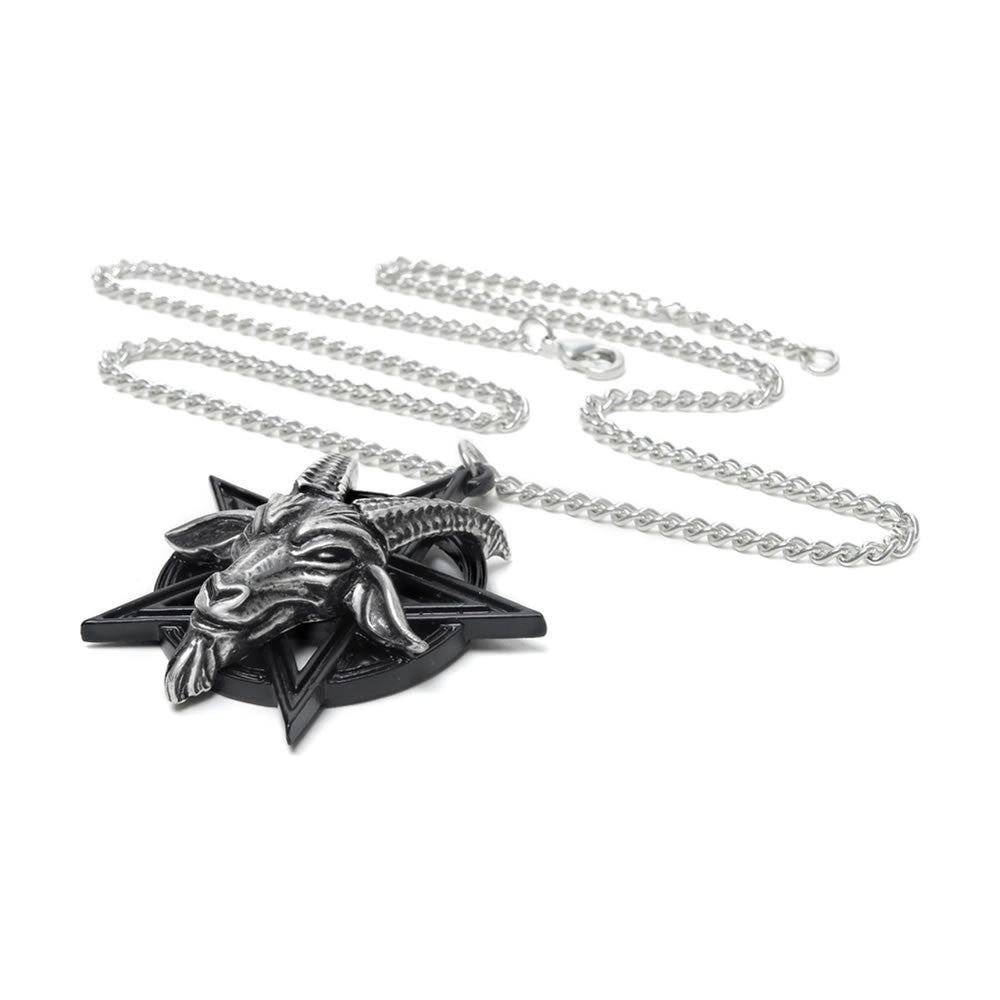 Alchemy Gothic Baphomet Pentagram Pendant P906