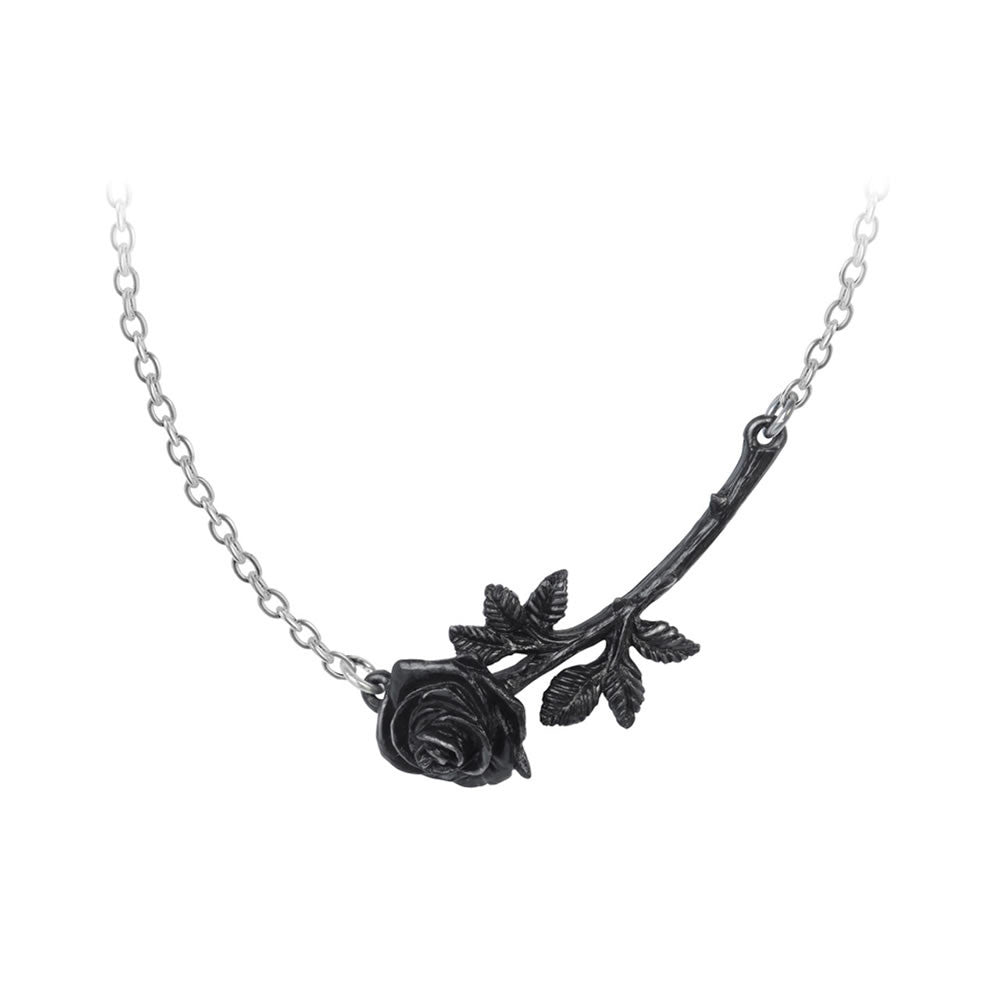 Alchemy Gothic Black Rose Thorn Necklace Pendant P913