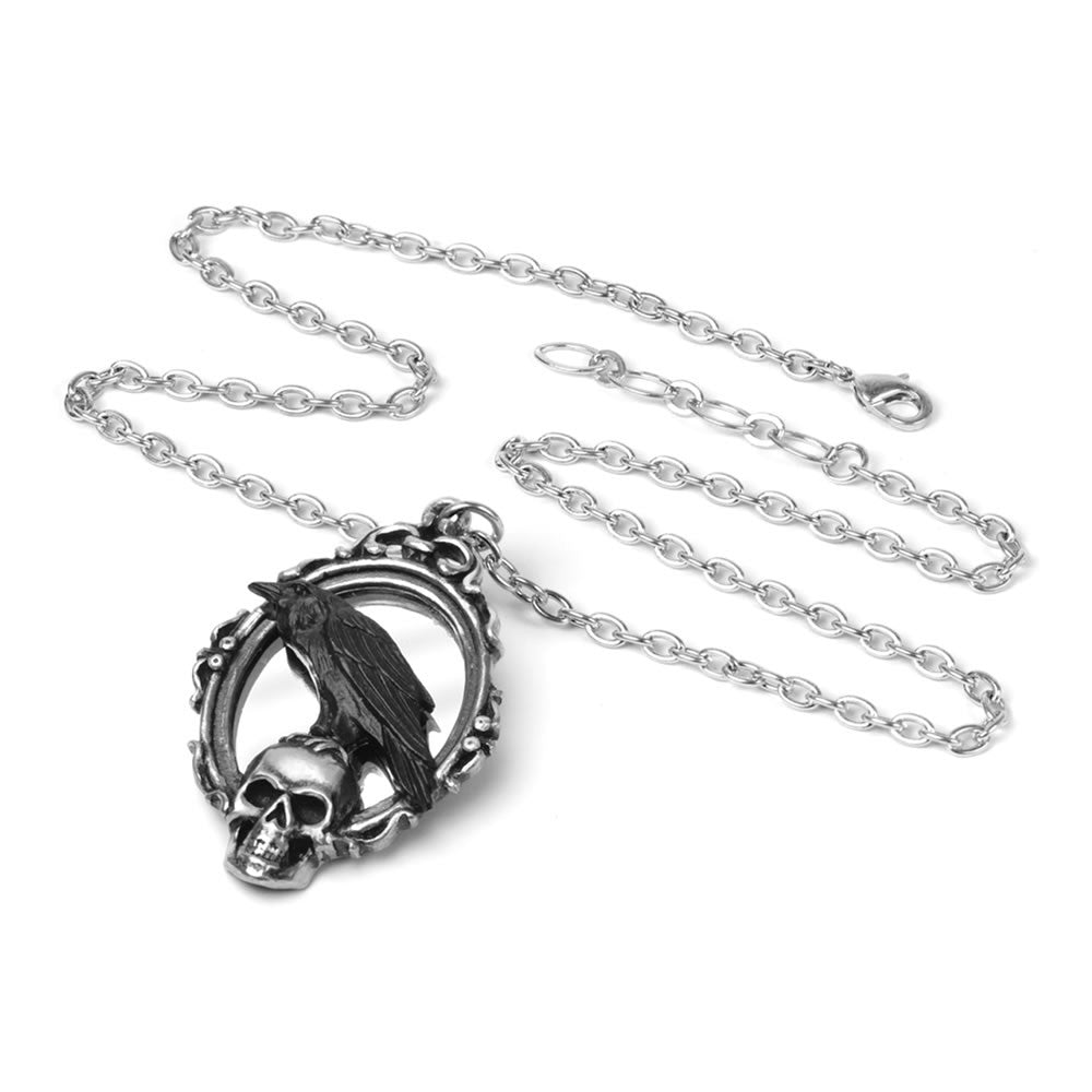 Alchemy Gothic Reflections of Poe Pendant Mirror Crow P919