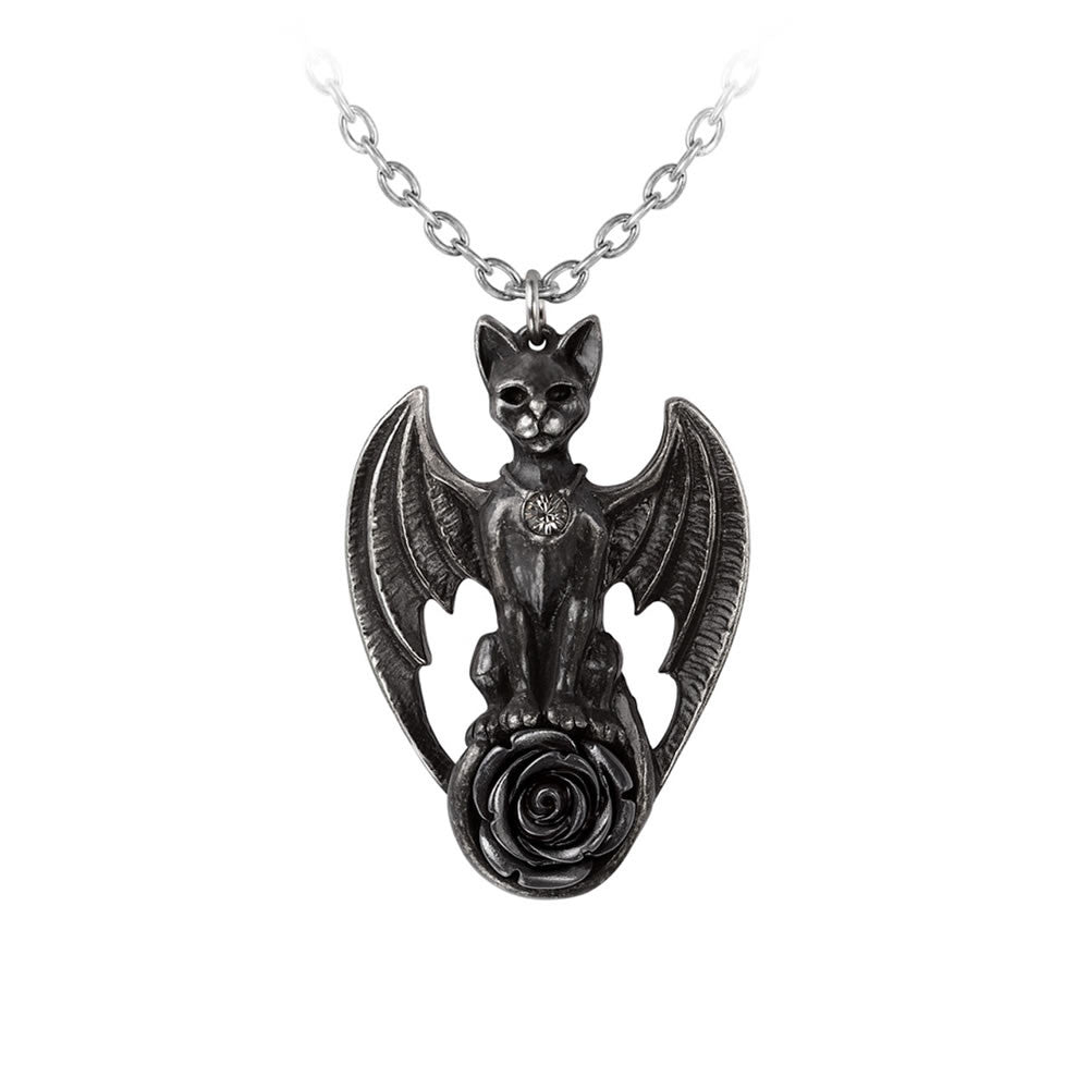 Alchemy Gothic Guardian of Soma Winged Cat Pendant P925