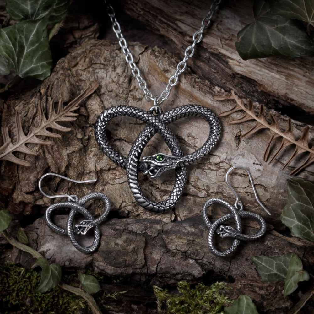 Alchemy Gothic Eve's Triquetra Serpent Pendant P929