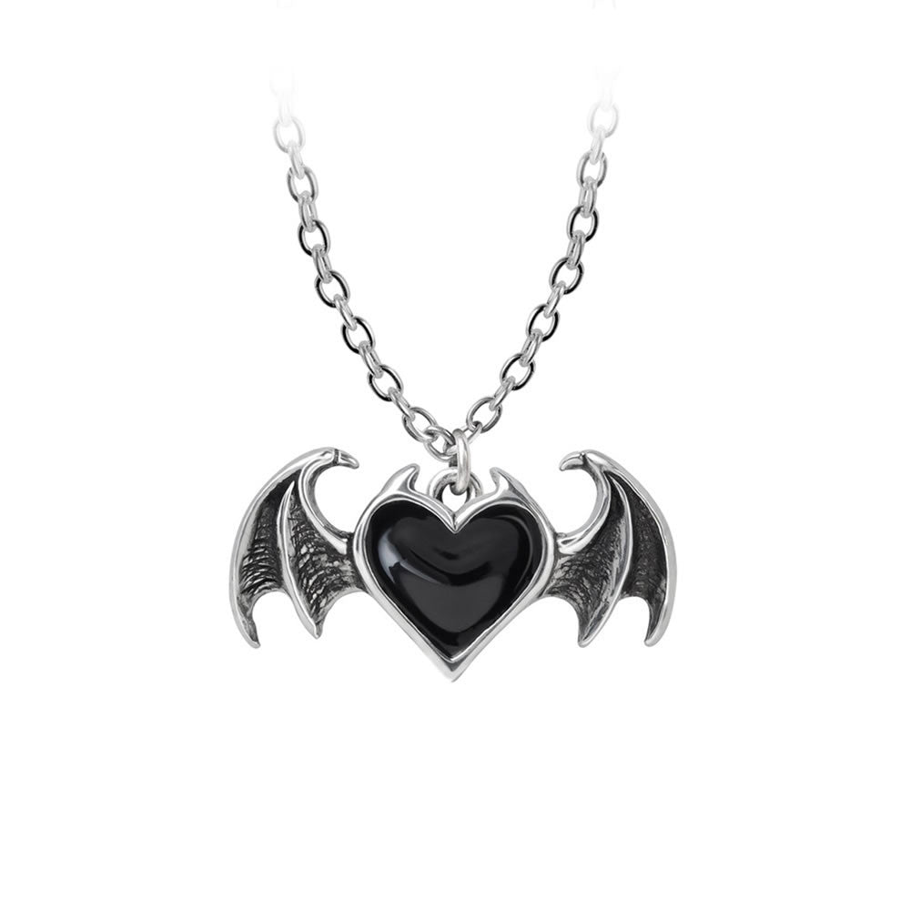 Alchemy Gothic Blacksoul Bijou Black Heart Pendant P934
