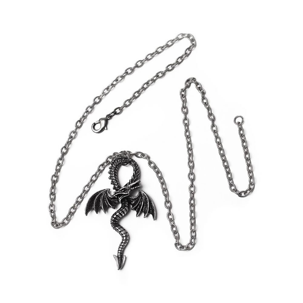 Alchemy Gothic Drankh Dragon Ankh Pendant P936