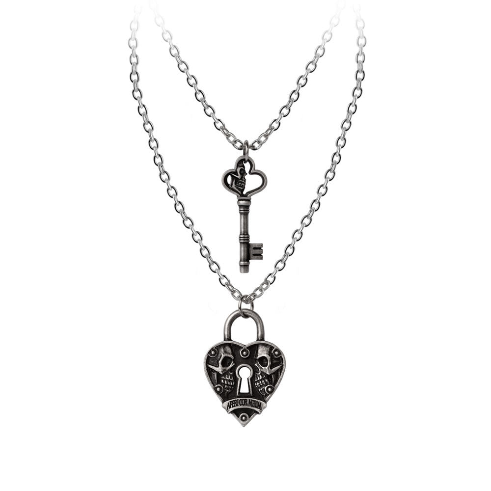 Alchemy Gothic Key To Eternity 2 Couples Pendants P943