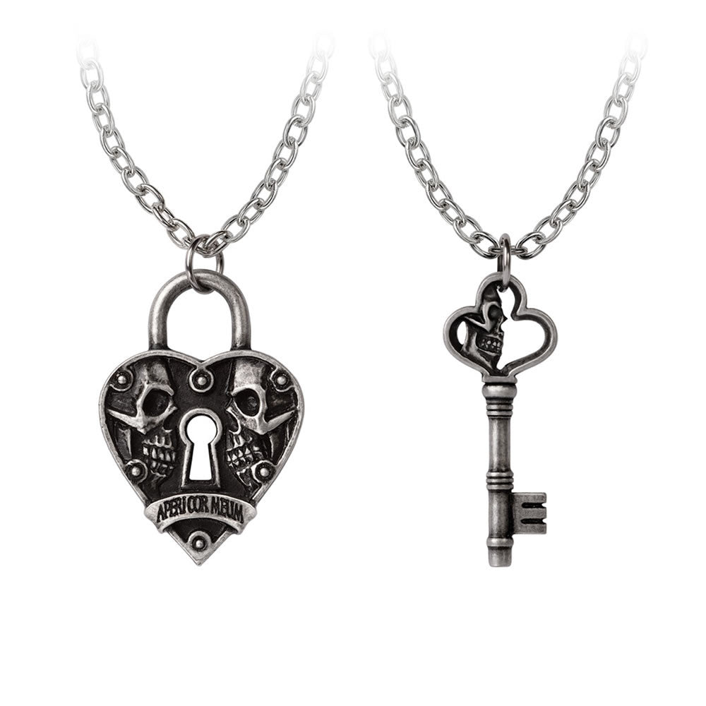 Alchemy Gothic Key To Eternity 2 Couples Pendants P943