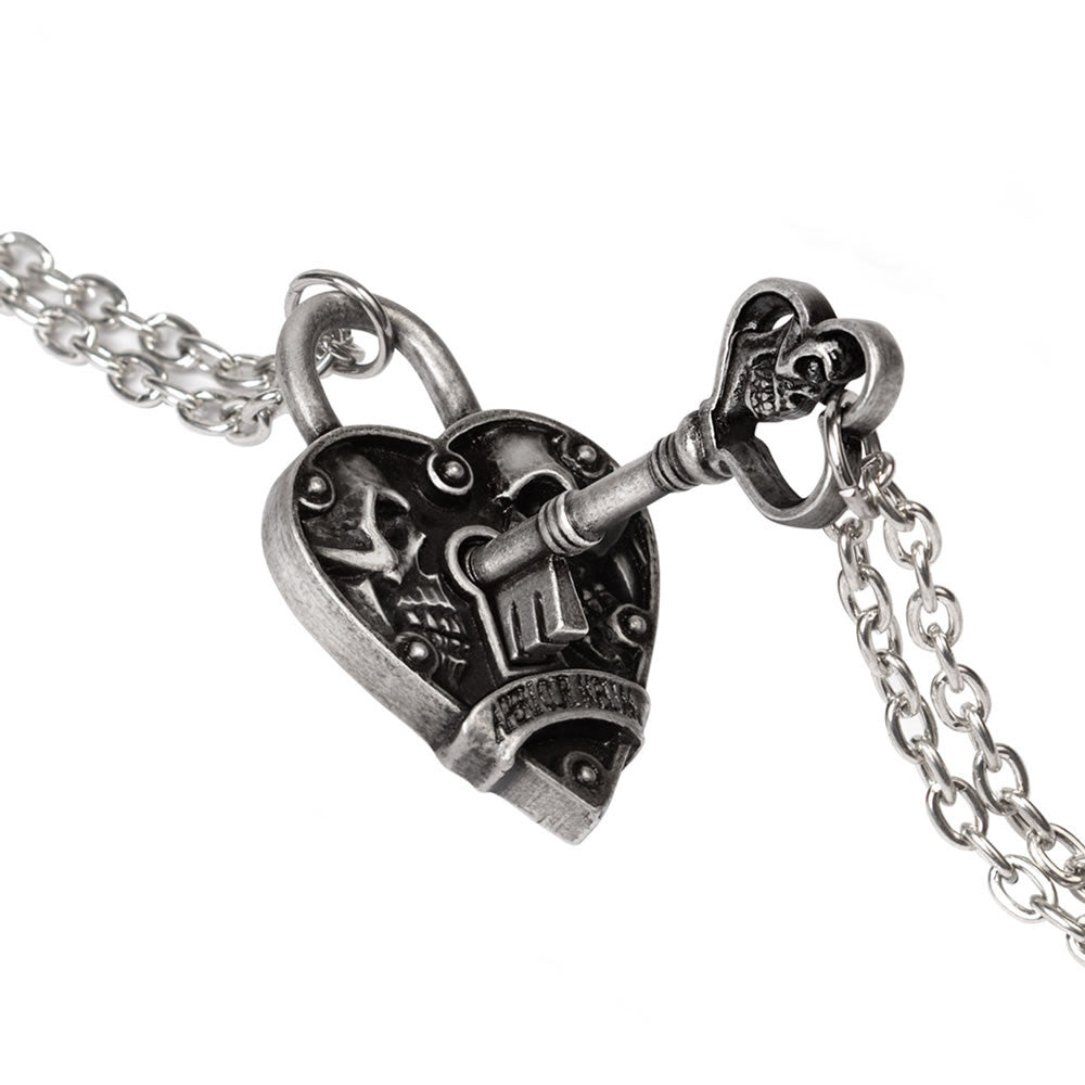 Alchemy Gothic Key To Eternity 2 Couples Pendants P943