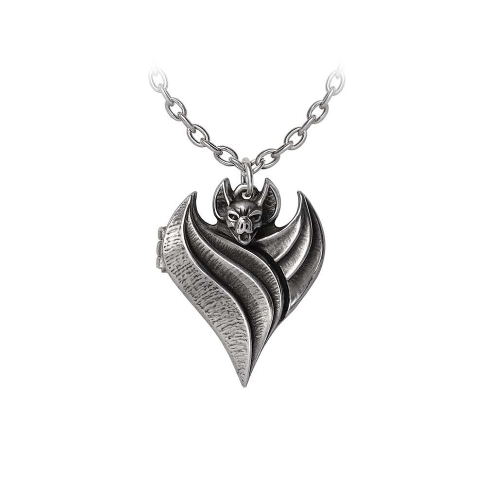 Alchemy Gothic Darken Heart Bat Locket Pendant P949