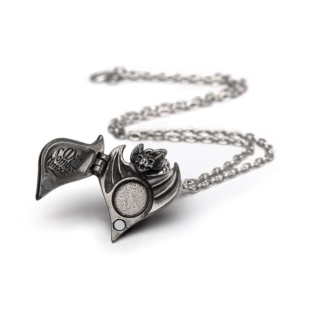 Alchemy Gothic Darken Heart Bat Locket Pendant P949