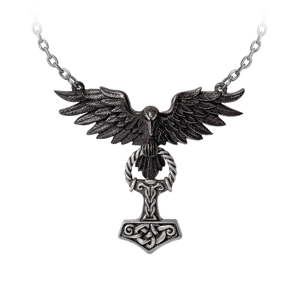 Alchemy Gothic Hrafnhamerr Raven Pendant P967