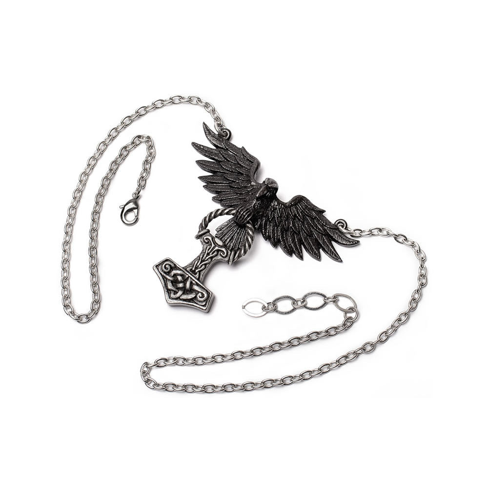 Alchemy Gothic Hrafnhamerr Raven Pendant P967