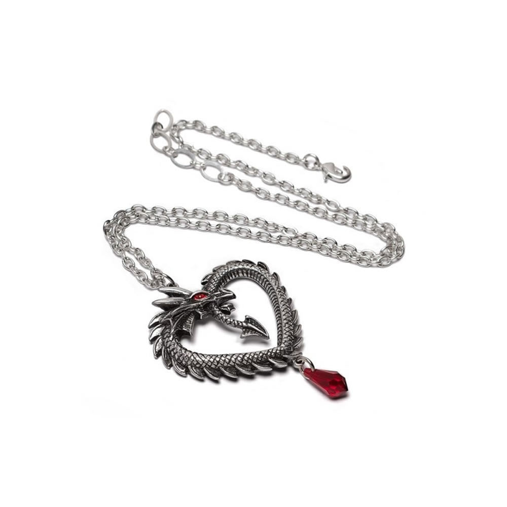 Alchemy Gothic Vouivre Dragon Heart Pendant Choker P968