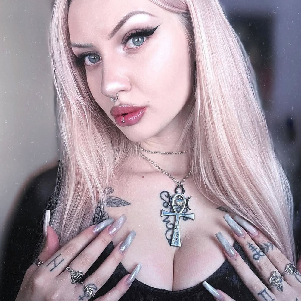 Alchemy Gothic Witch Ankh of Menouth Pendant P972