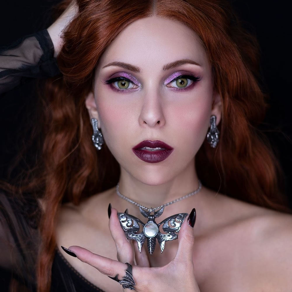 Alchemy Gothic Lunar Actias Moth Pendant P974