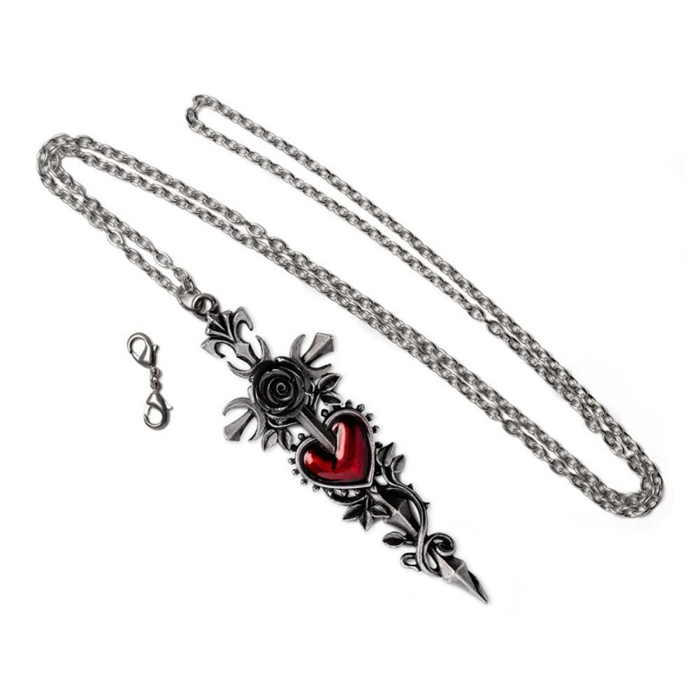 Alchemy Gothic Cross of the Dark Kiss 4" Pendant P975