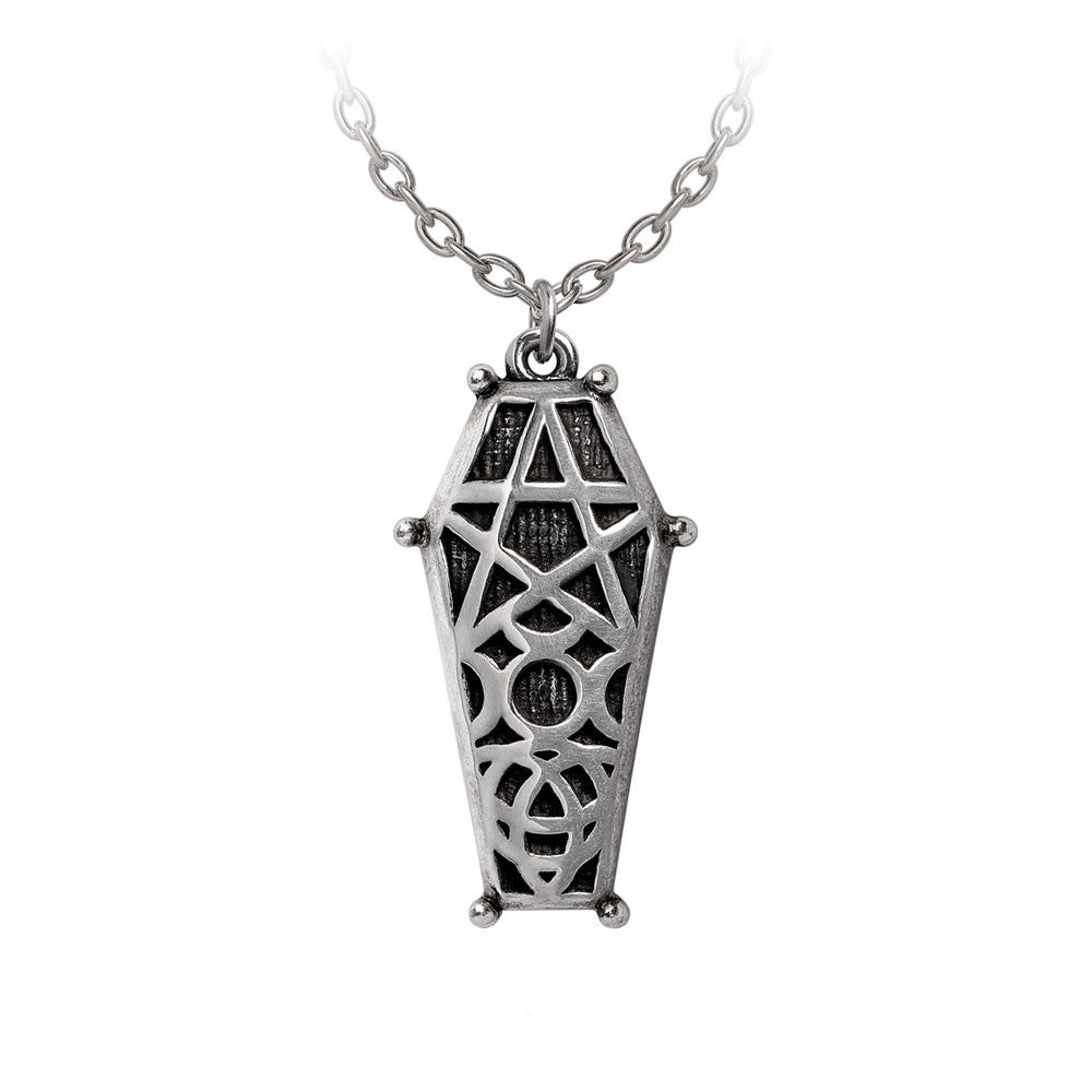 Alchemy Gothic Hex Coffin Pendant P978