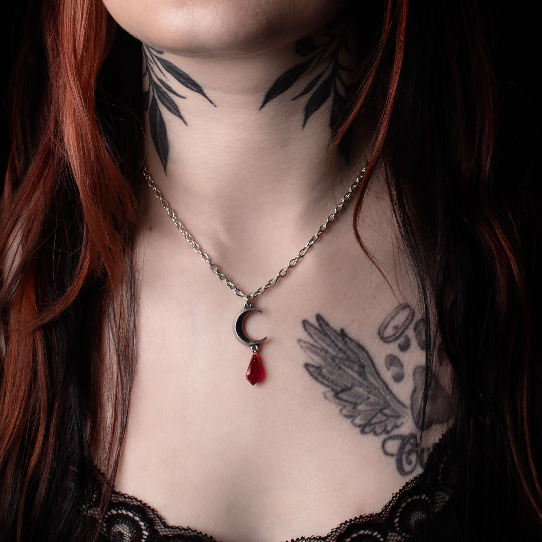 Alchemy Gothic Tears of the Moon Red Pendant P992