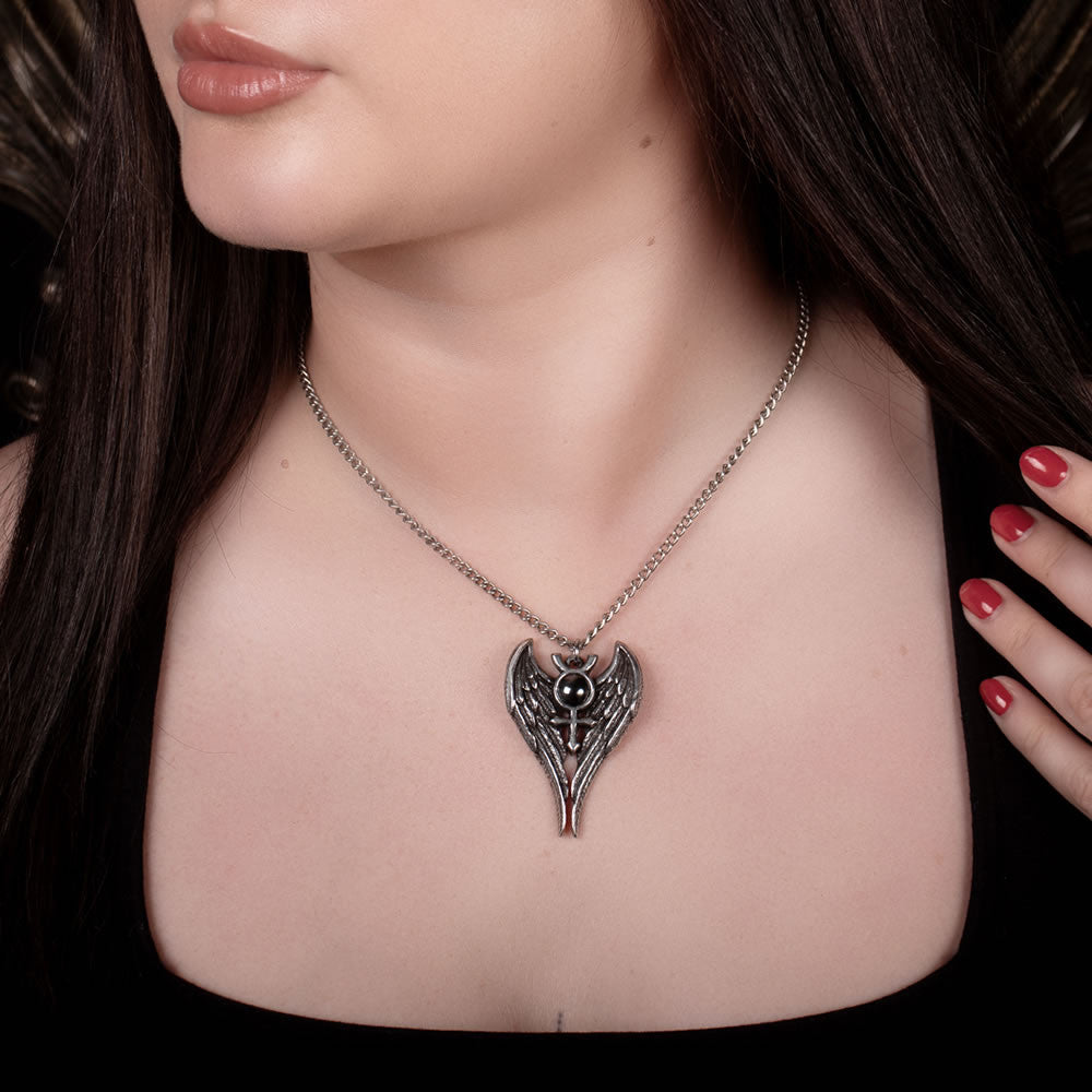 Alchemy Gothic Angel of Mercury Astrology Necklace P993