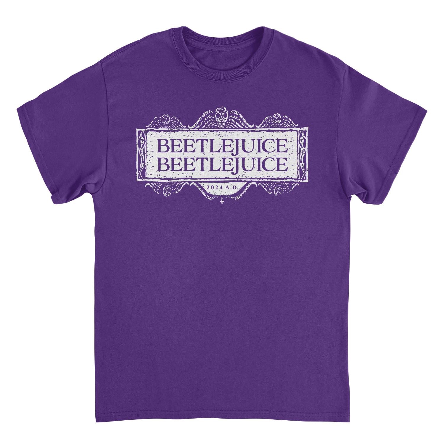 Beetlejuice Beetlejuice Logo Purple T-Shirt