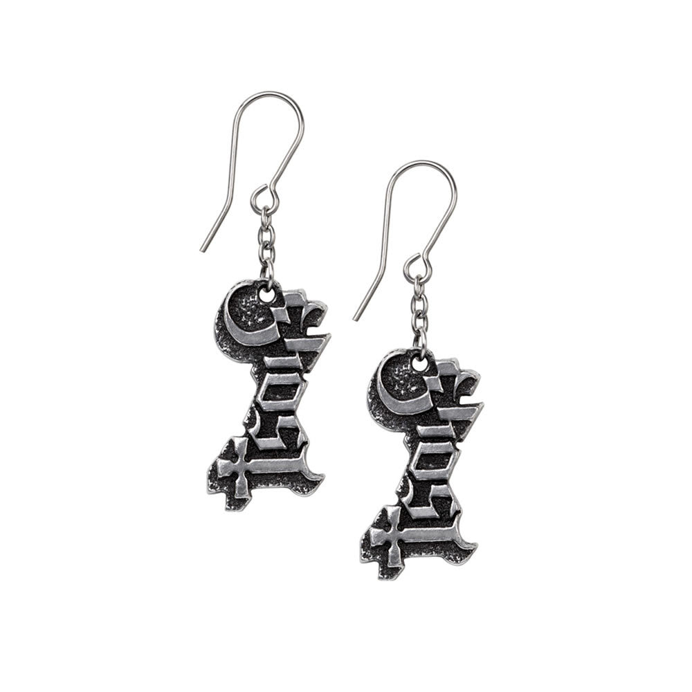 Alchemy Ghost Metal Band Hook Earrings PE16