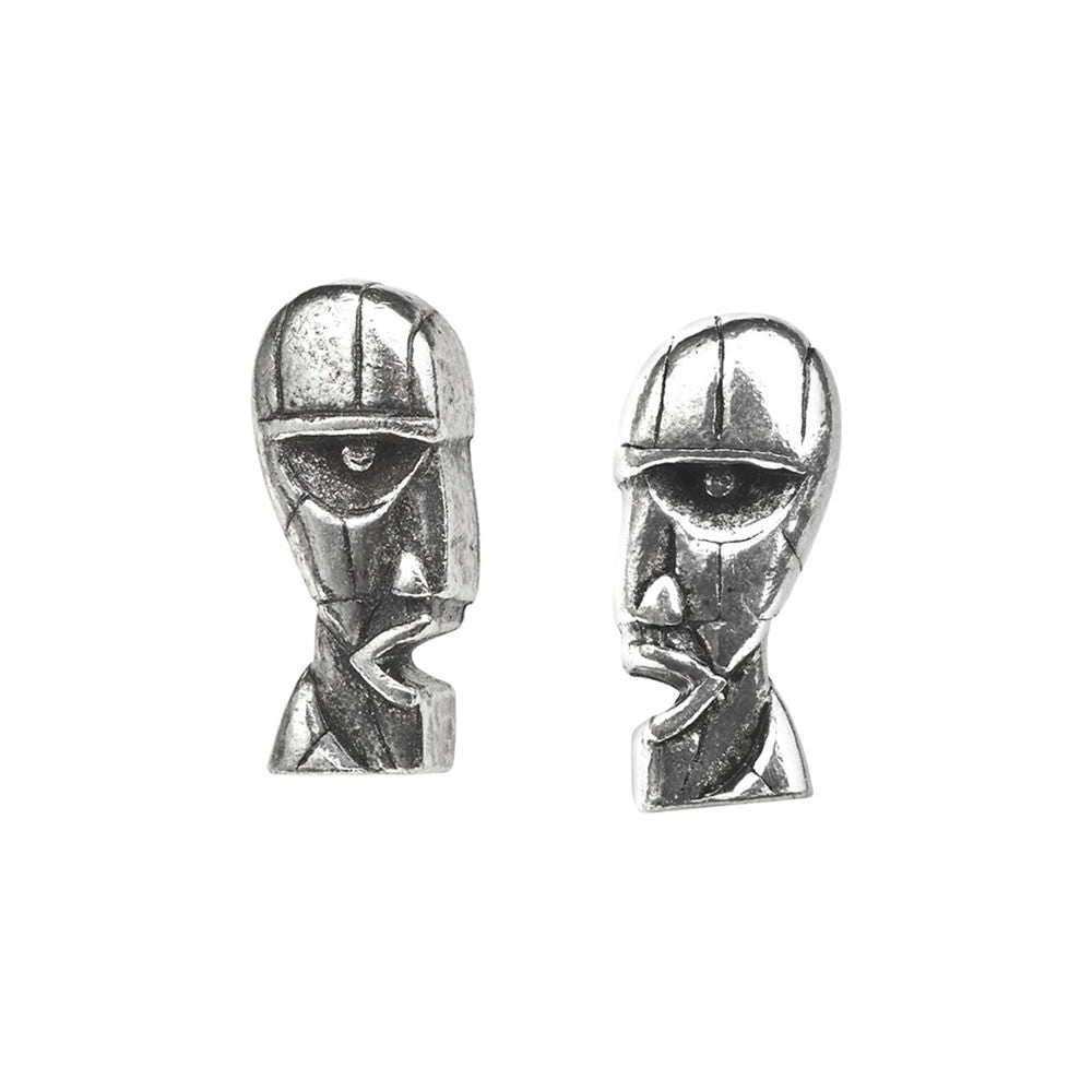 Alchemy Gothic Pink Floyd Division Bell Heads Earrings PE9
