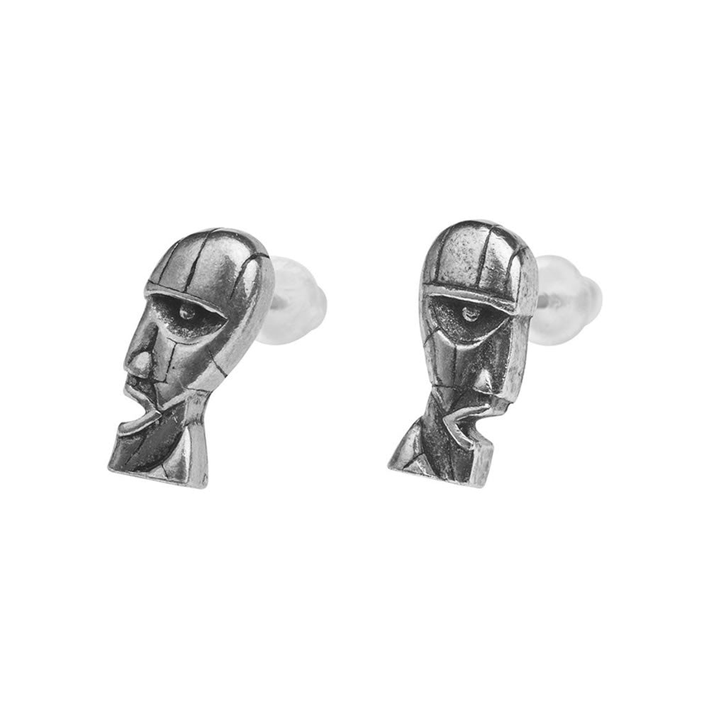 Alchemy Gothic Pink Floyd Division Bell Heads Earrings PE9