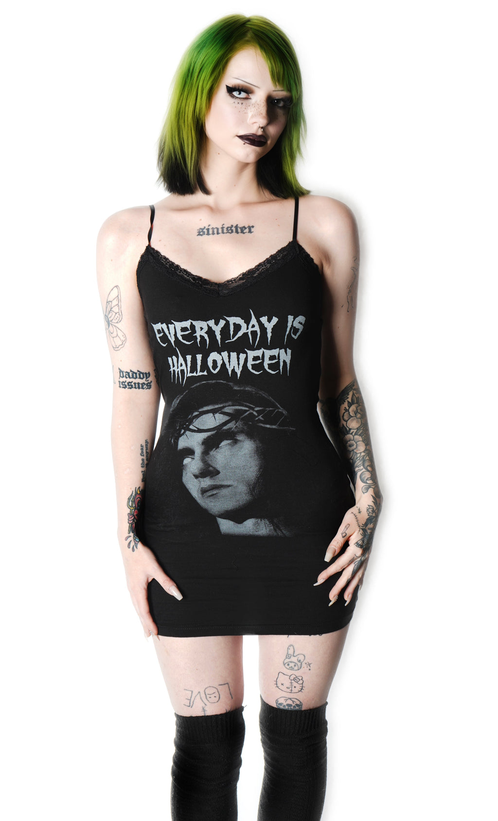 Vera's Eyecandy Peter Everyday is Halloween Lace Strap Dress
