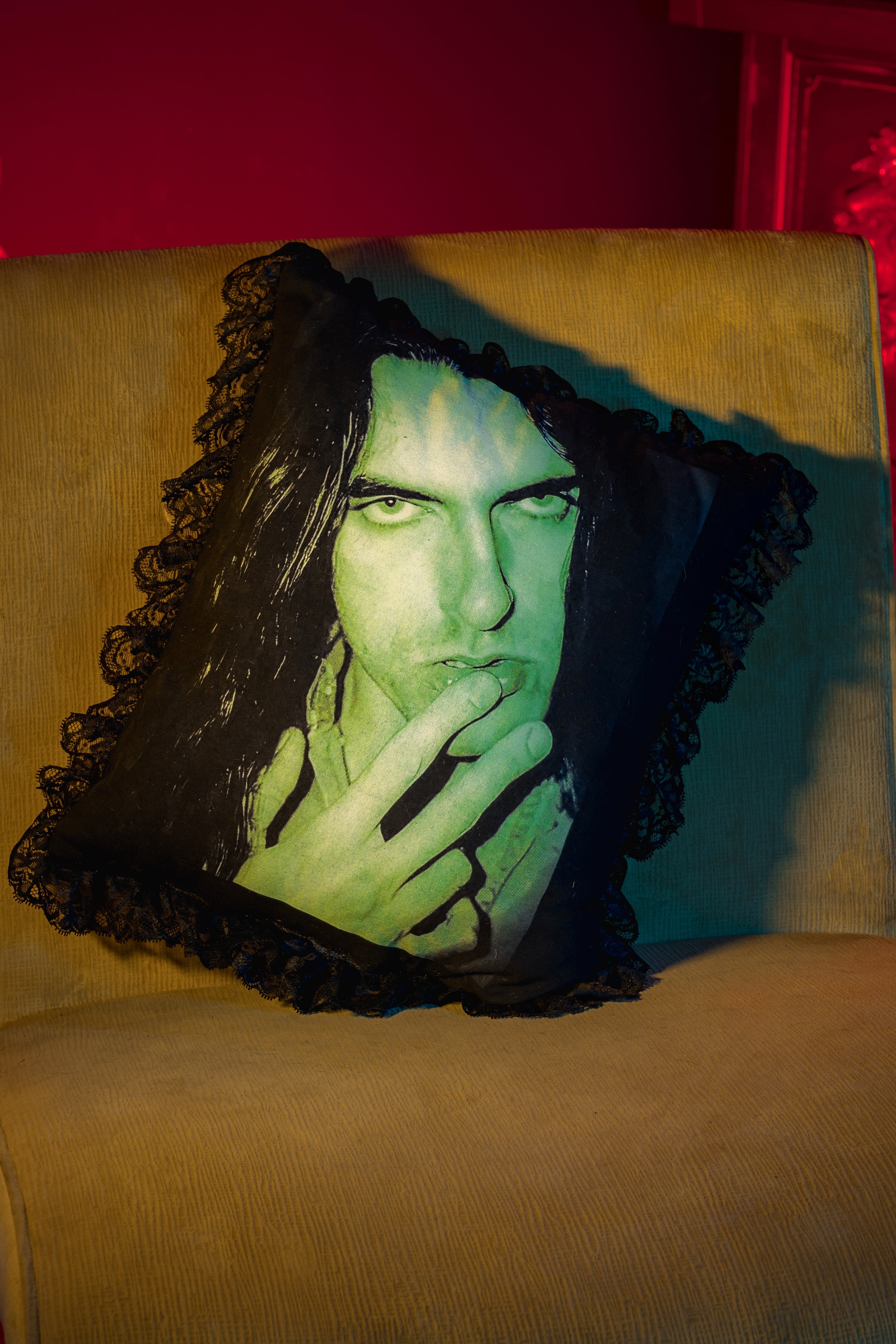 Vera's Eyecandy Peter Steele Green Throw Pillow
