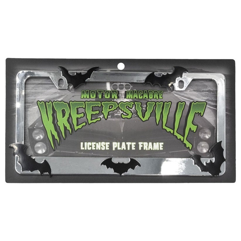 Kreepsville 666 Black Bats License Plate Frame