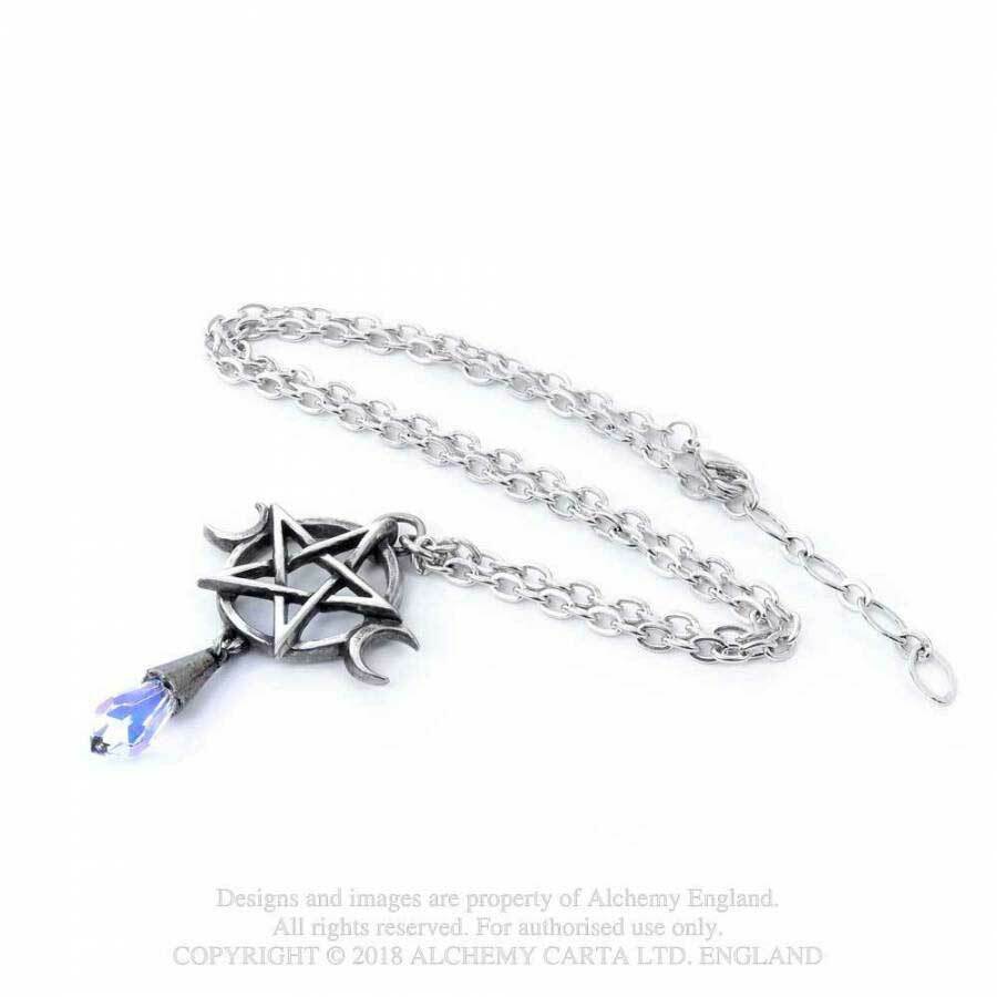 Alchemy Gothic Moon Pentagram Goddess Pendant P845