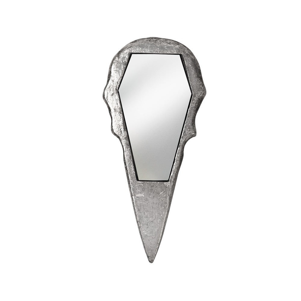 Alchemy Gothic Raven Skull Hand Mirror Silver Black V99